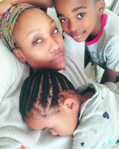 Zoe Mthiyane and her kids