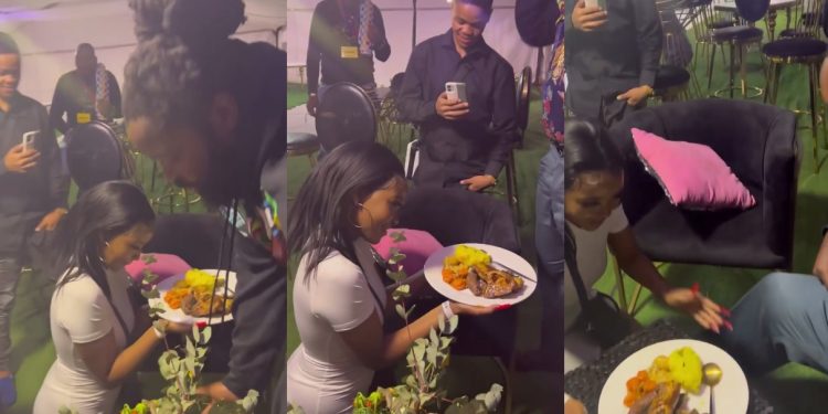 Big Zulu's family force his wife, Lebogang Makenete, to serve food traditionally.