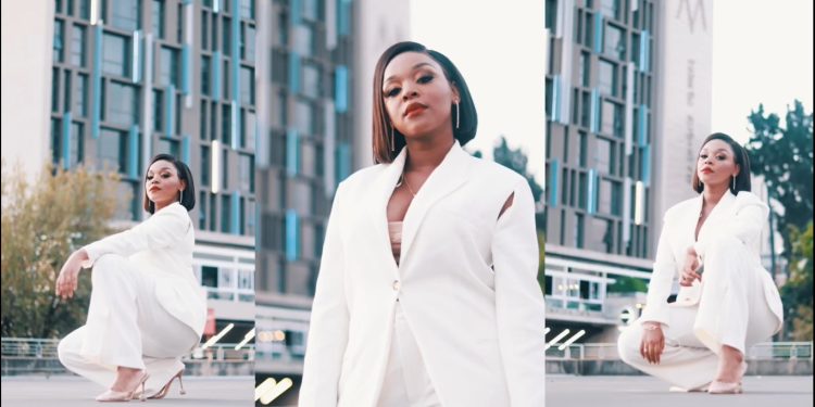 Mahlomu from The Wife rocks an all white outfit