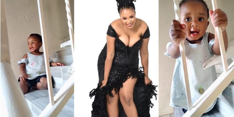 Mokgadi from Skeem Saam shows off her baby attempting to speak