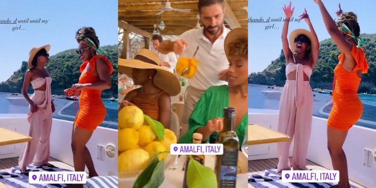 Nomzamo Mbatha and Thando Dlomo wraps an expensive vacation in Italy-min