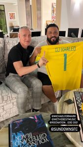 "They ain't believe in us - but DJ Khaled did" Pictures of big fan Khaled in Mamelodi Sundowns jersey goes viral