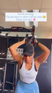 Gomora actress Mazet 'Siphesihle Ndaba' is hitting the gym and proud of her fine arms