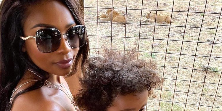 Pearl Modiadie with her son