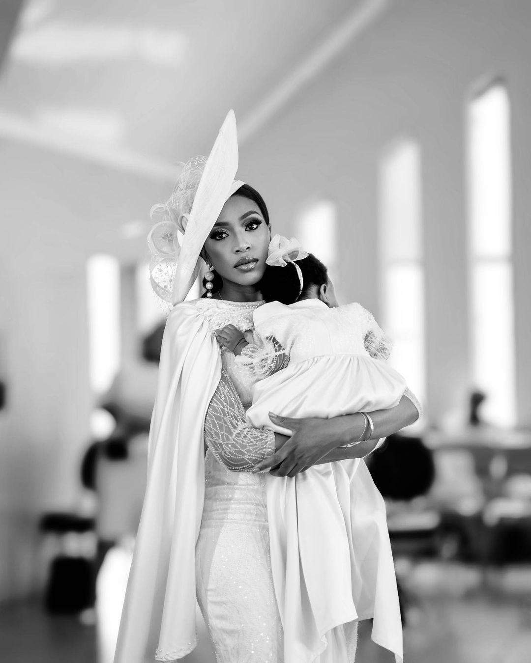 Black and white photo of Blue and Marang Mbombo