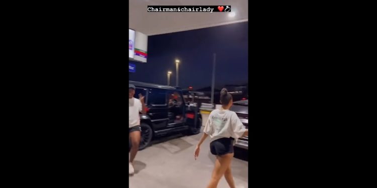 Andile and Tamia Mpisane at the garage