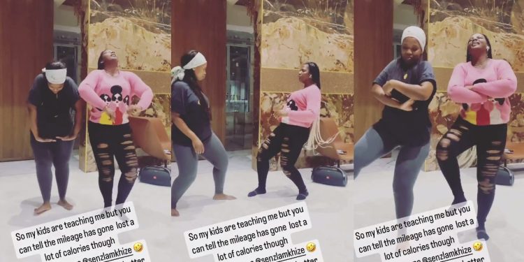 MamMkhize's improved dance moves after serious sessions with her daughters Sbahle and Senzia-min