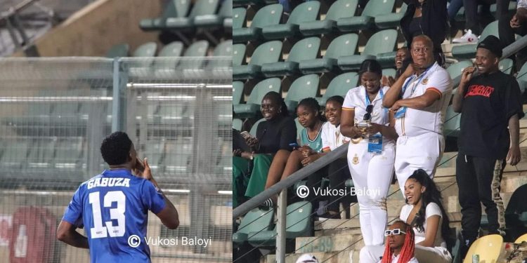 Supersport United player Thamsanqa Gabuza blowing kisses to MaMkhize - Source: Twitter