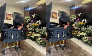 AKA's mother shares a photo of his open casket