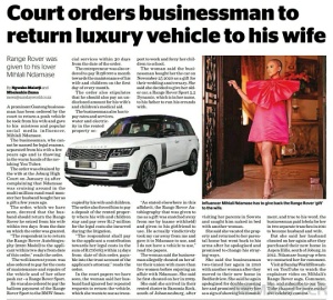 Mihlali Ndamase to lose Range Rover